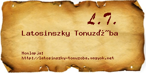 Latosinszky Tonuzóba névjegykártya